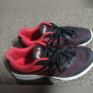 Fila Black and Red Athletic Shoes